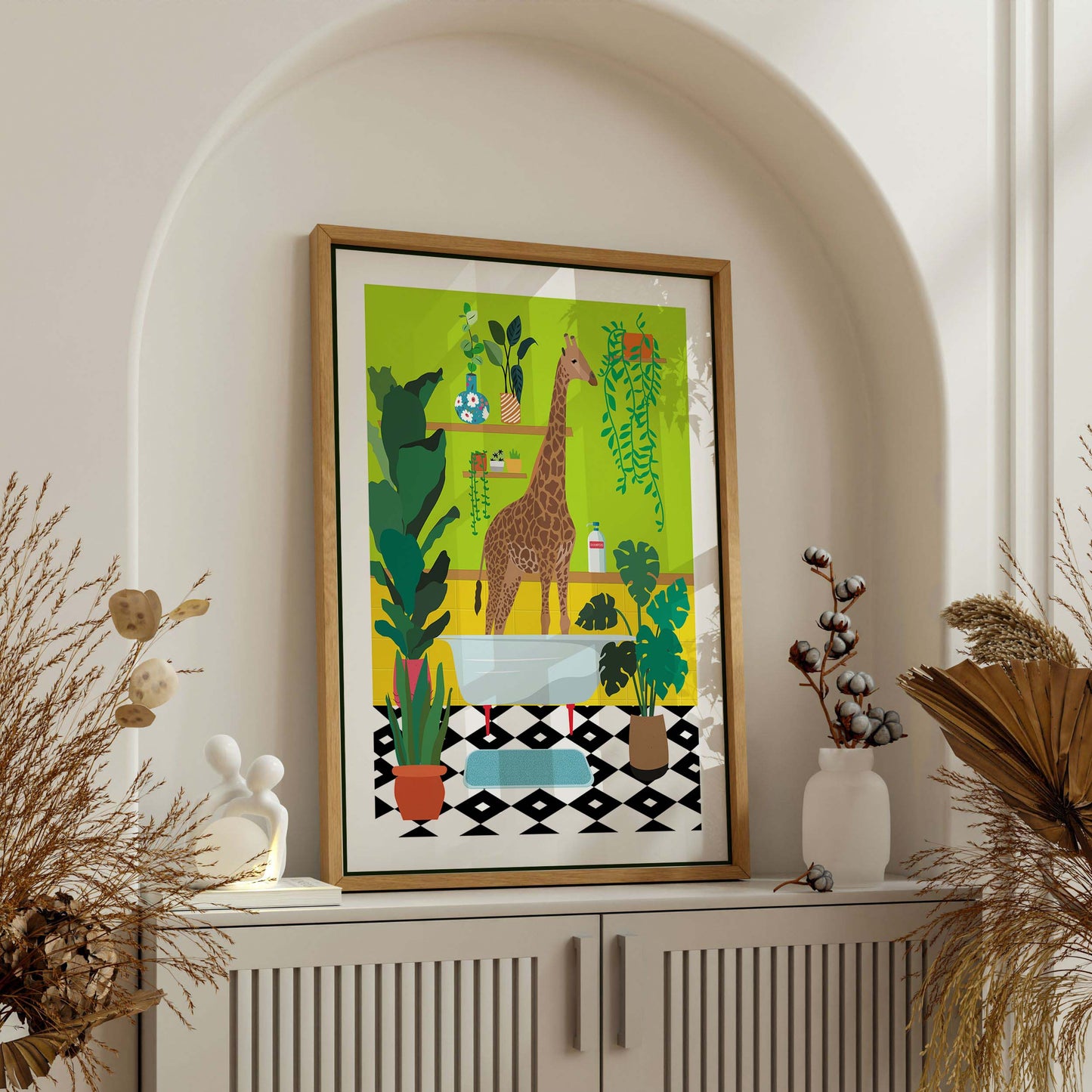 GIRAFFE BATHTIME | CANVAS
