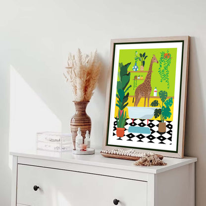 GIRAFFE BATHTIME | CANVAS