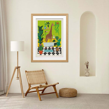 GIRAFFE BATHTIME | PRINT