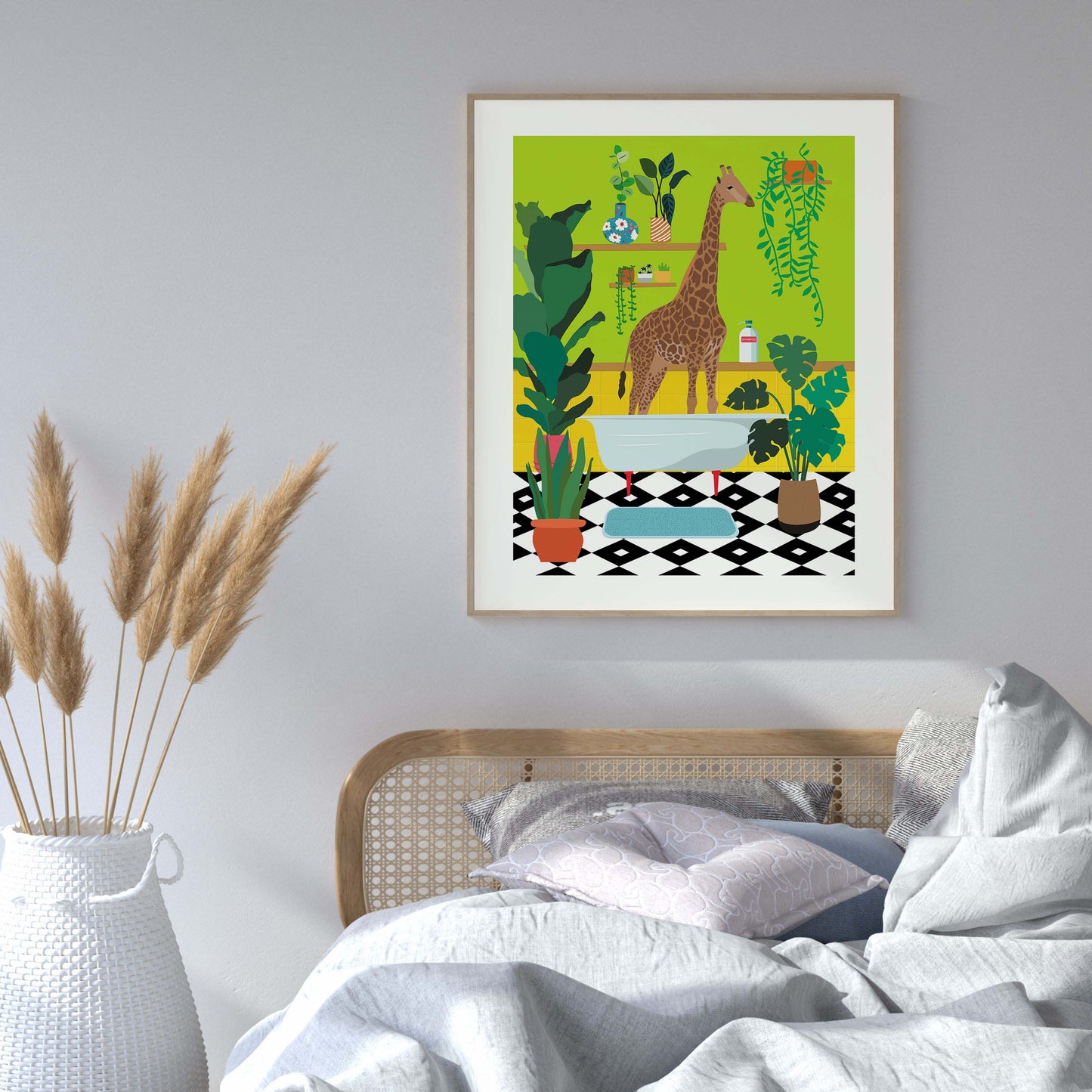 GIRAFFE BATHTIME | PRINT
