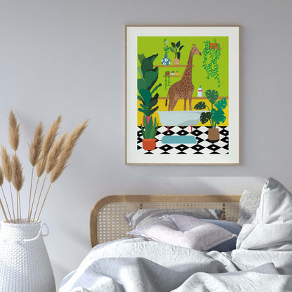 GIRAFFE BATHTIME | PRINT