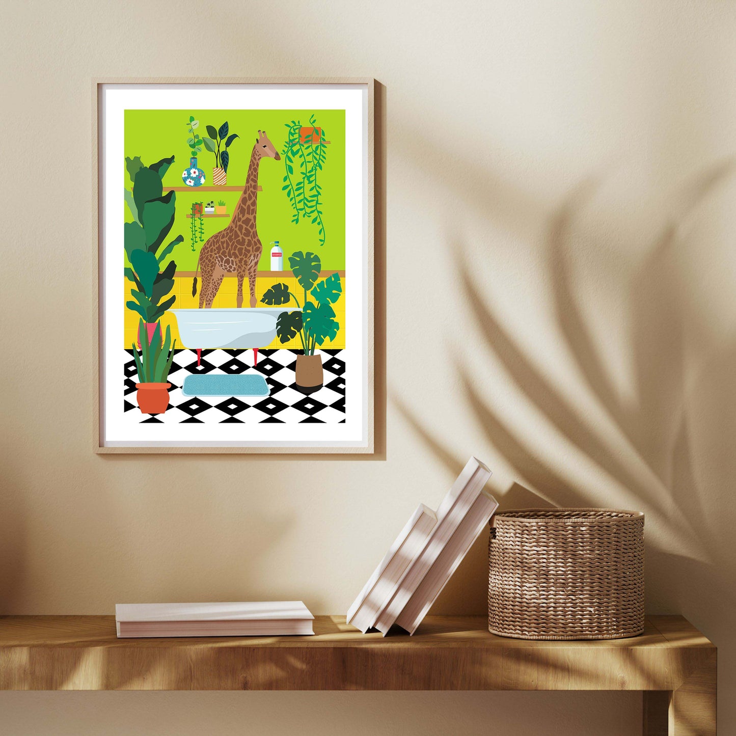 GIRAFFE BATHTIME | PRINT