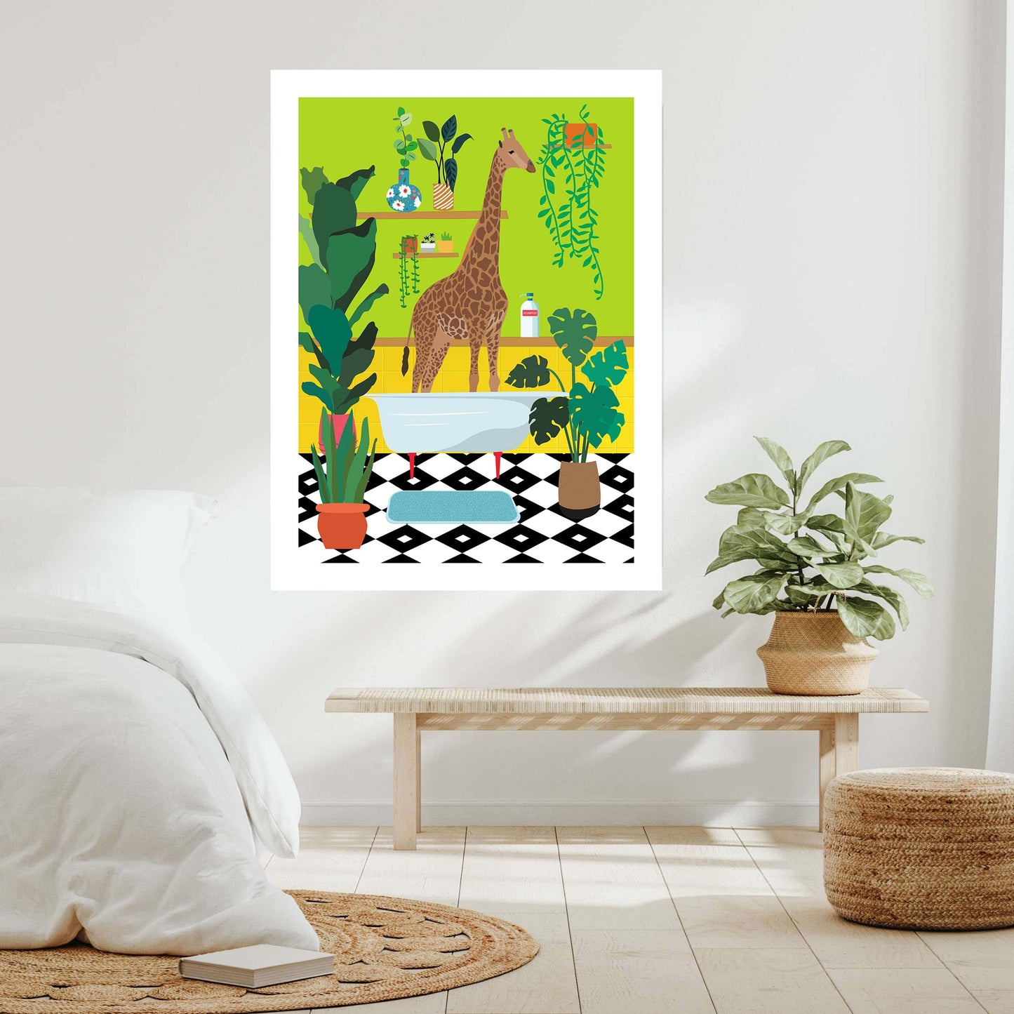 GIRAFFE BATHTIME | CANVAS