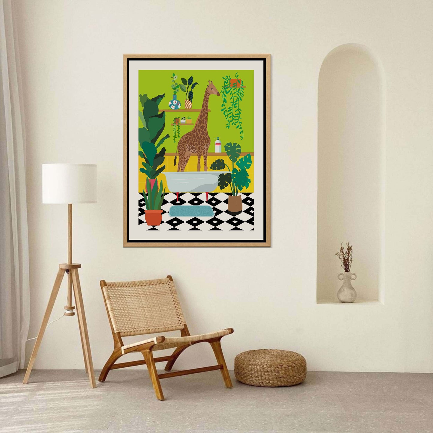 GIRAFFE BATHTIME | CANVAS