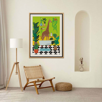 GIRAFFE BATHTIME | CANVAS