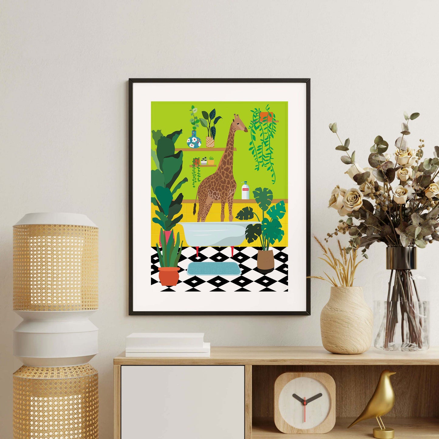 GIRAFFE BATHTIME | PRINT