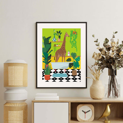 GIRAFFE BATHTIME | PRINT