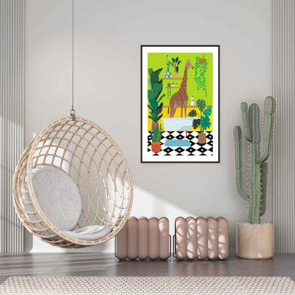 GIRAFFE BATHTIME | CANVAS