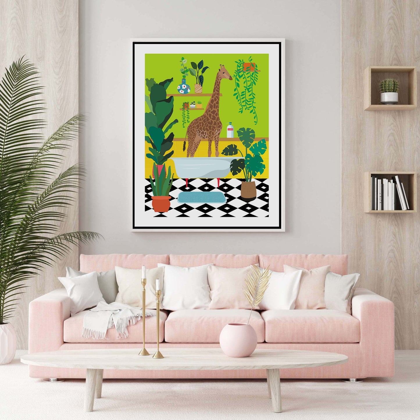 GIRAFFE BATHTIME | CANVAS