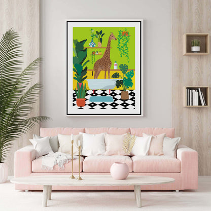 GIRAFFE BATHTIME | CANVAS