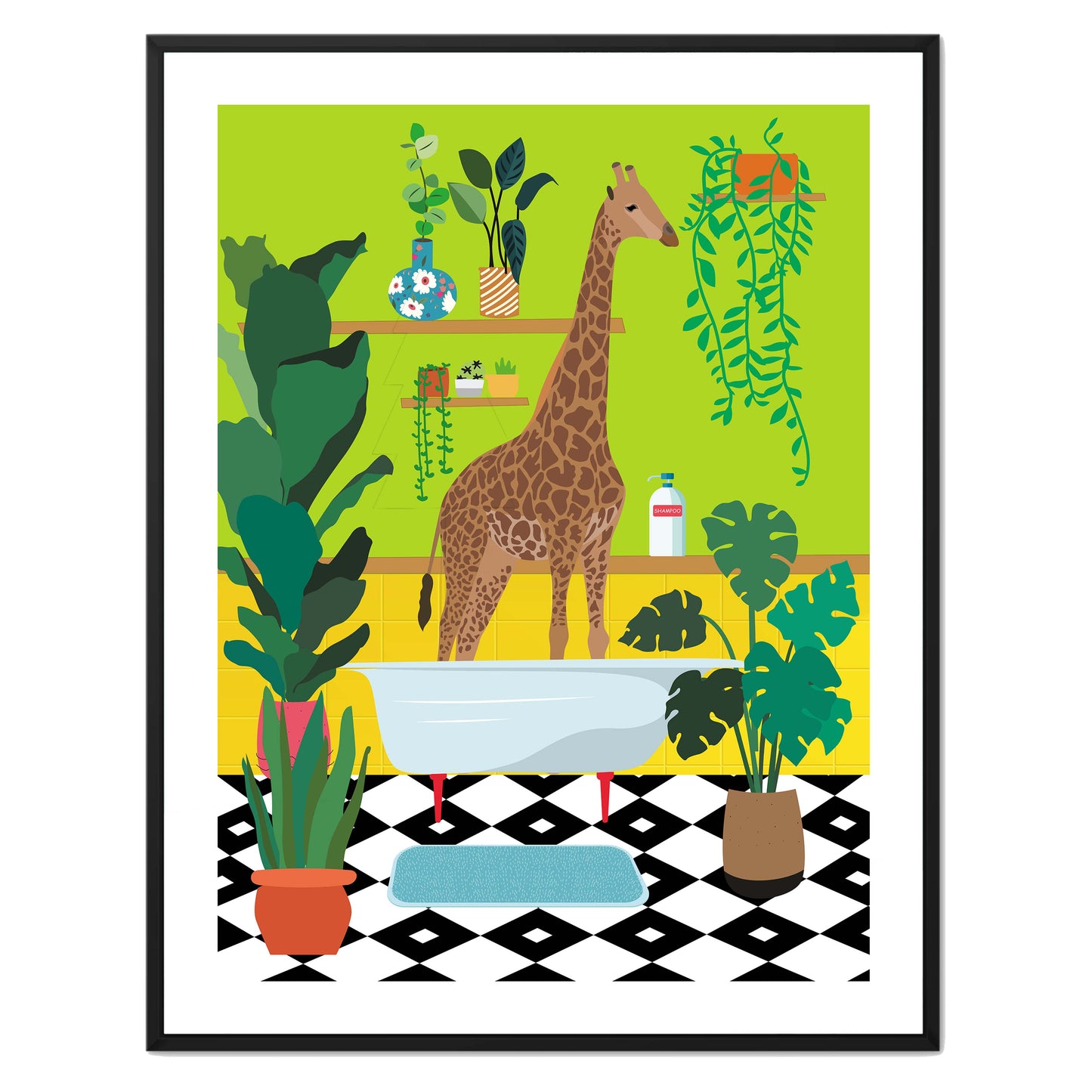 GIRAFFE BATHTIME | CANVAS