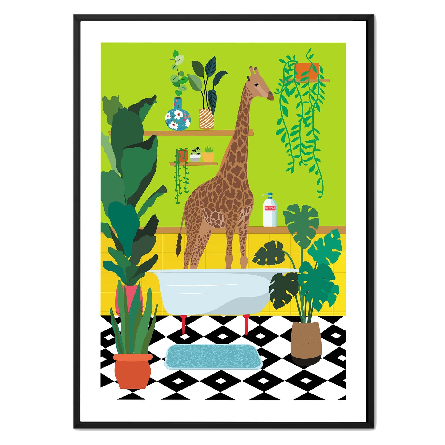 GIRAFFE BATHTIME | CANVAS