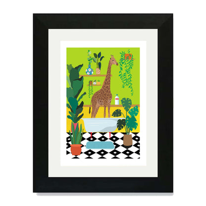 GIRAFFE BATHTIME | PRINT