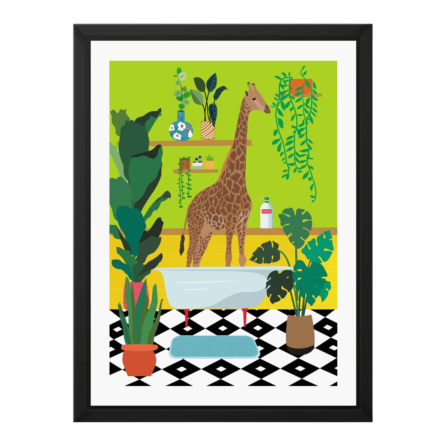 GIRAFFE BATHTIME | CANVAS