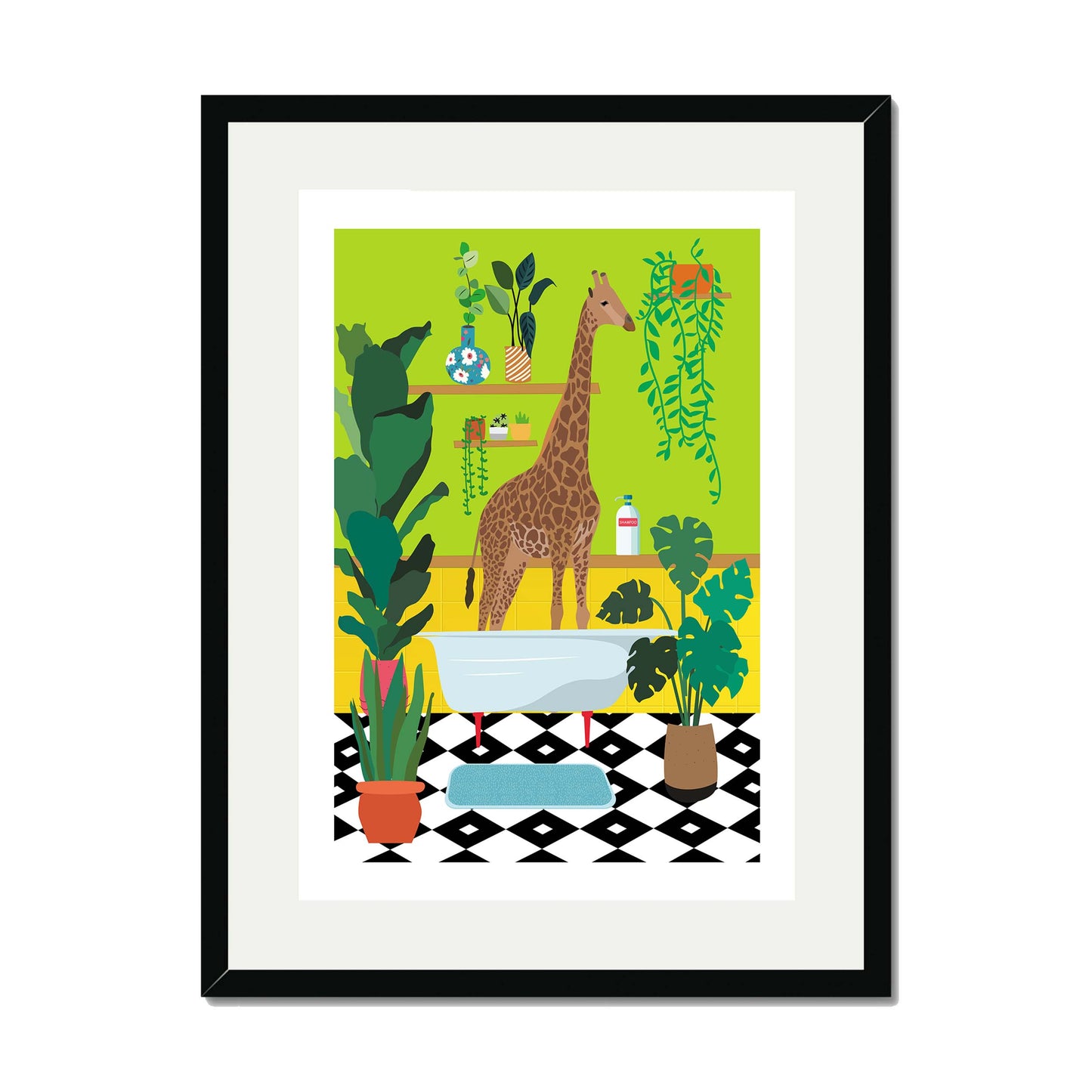 GIRAFFE BATHTIME | PRINT