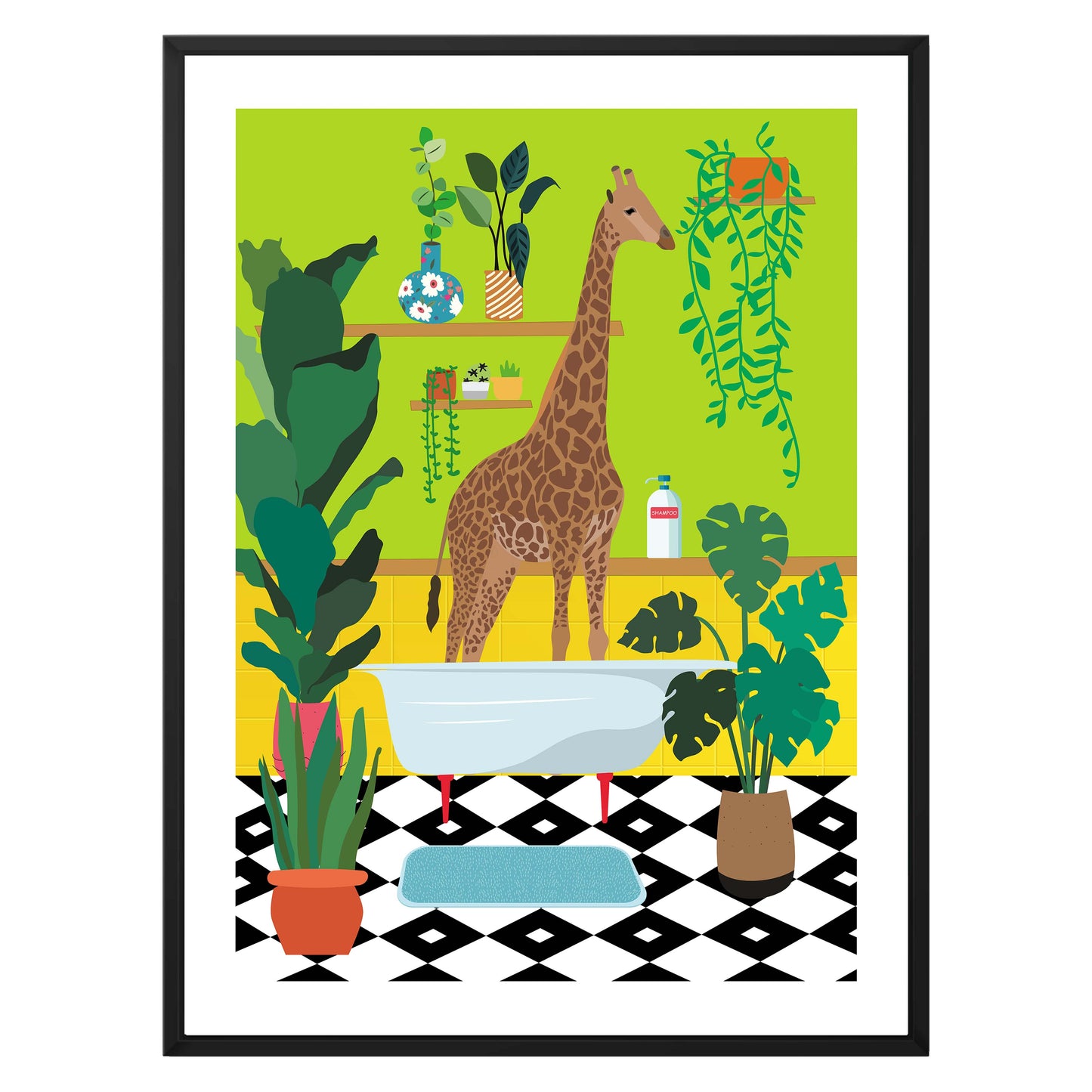 GIRAFFE BATHTIME | CANVAS