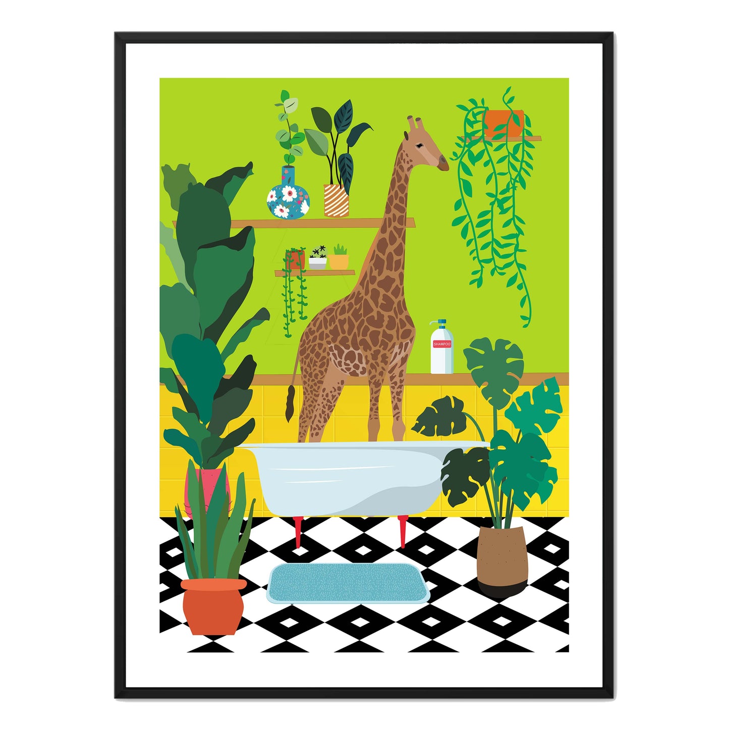 GIRAFFE BATHTIME | CANVAS