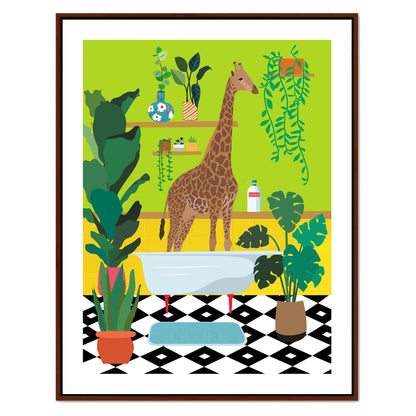 GIRAFFE BATHTIME | CANVAS
