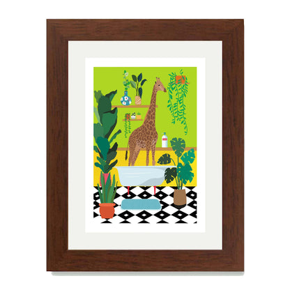 GIRAFFE BATHTIME | PRINT