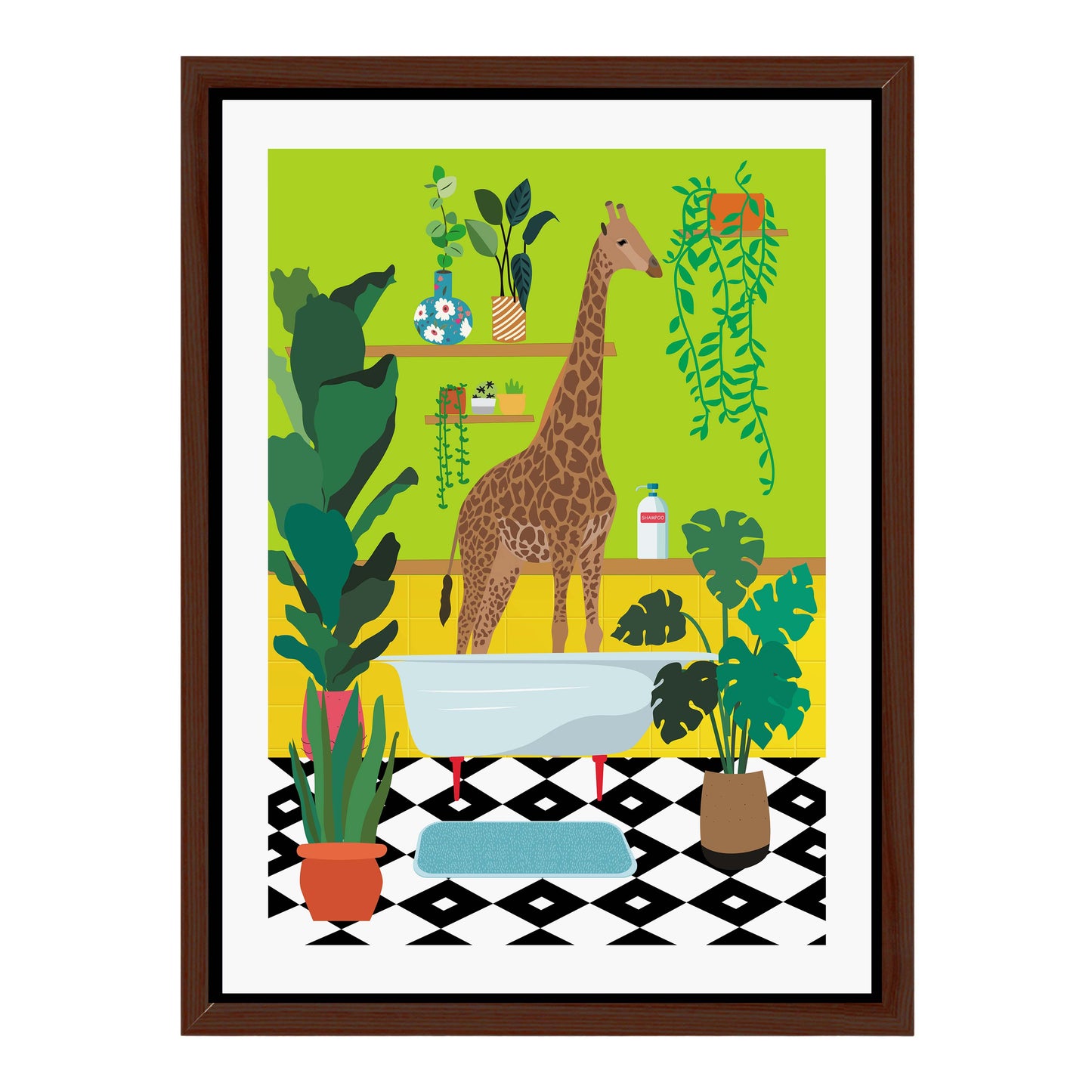 GIRAFFE BATHTIME | CANVAS