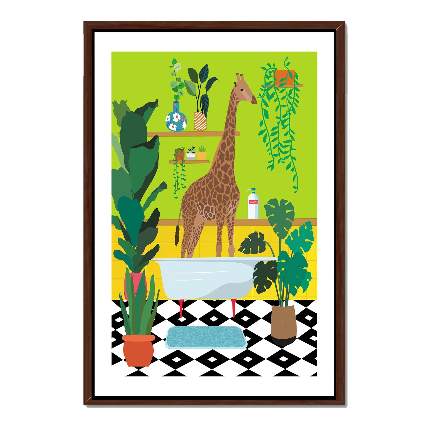 GIRAFFE BATHTIME | CANVAS