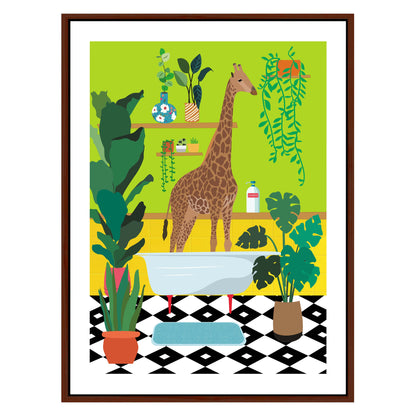GIRAFFE BATHTIME | CANVAS