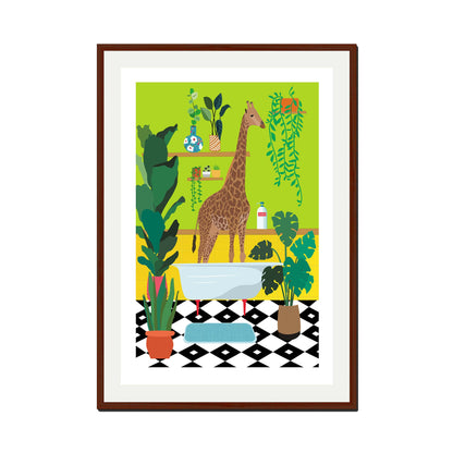 GIRAFFE BATHTIME | PRINT