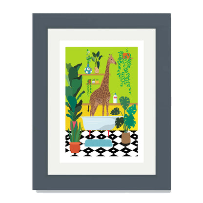 GIRAFFE BATHTIME | PRINT