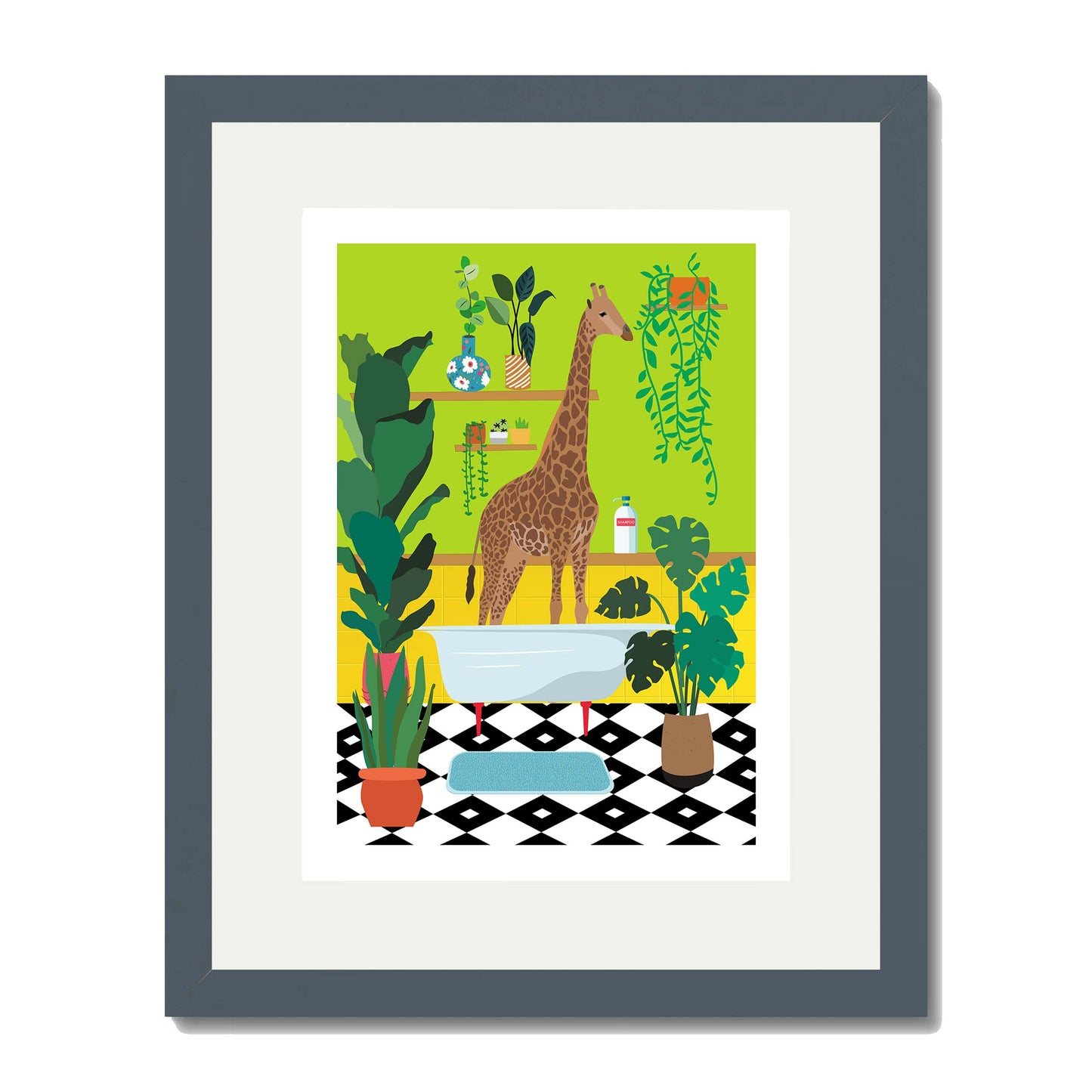 GIRAFFE BATHTIME | PRINT