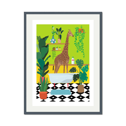 GIRAFFE BATHTIME | PRINT