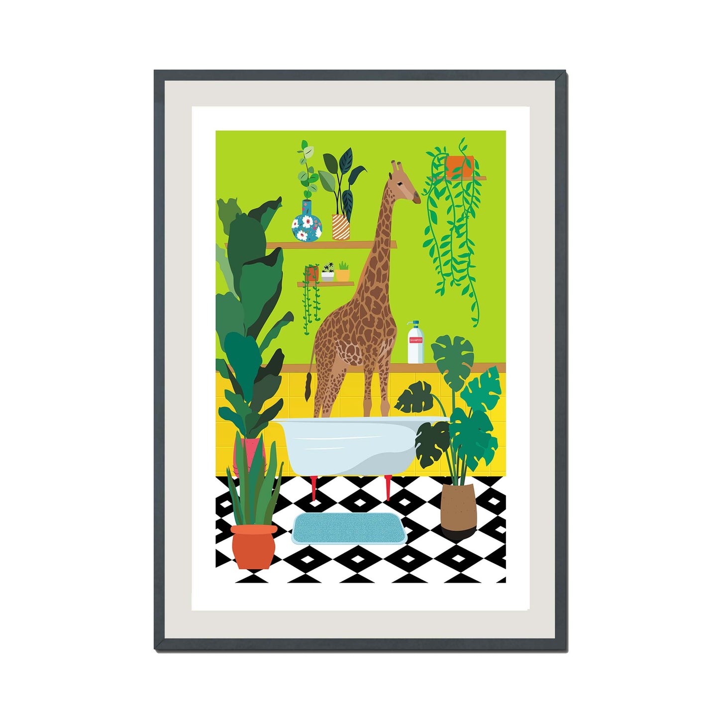 GIRAFFE BATHTIME | PRINT