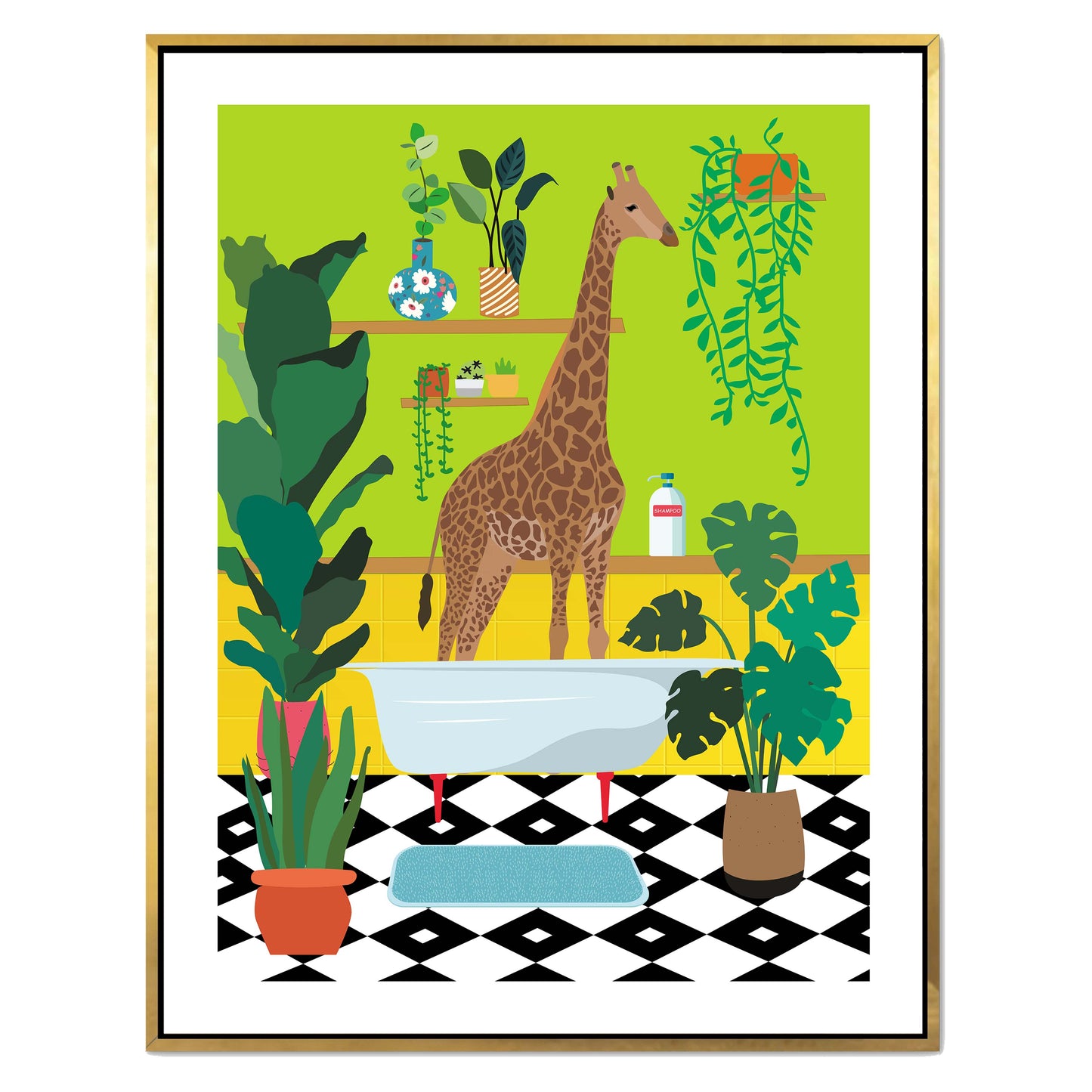 GIRAFFE BATHTIME | CANVAS