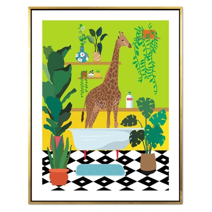 GIRAFFE BATHTIME | CANVAS