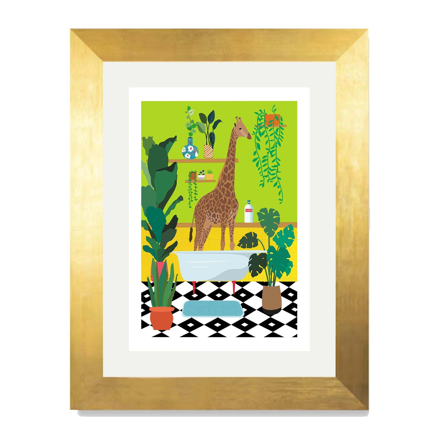 GIRAFFE BATHTIME | PRINT