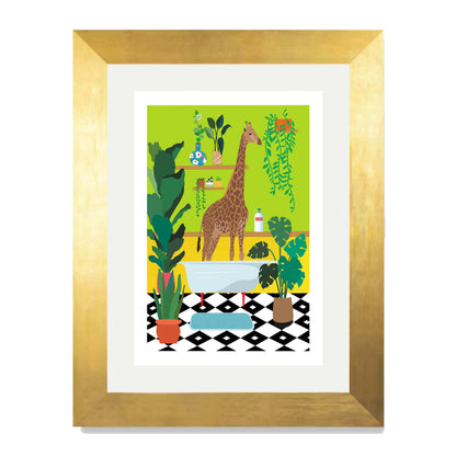 GIRAFFE BATHTIME | PRINT
