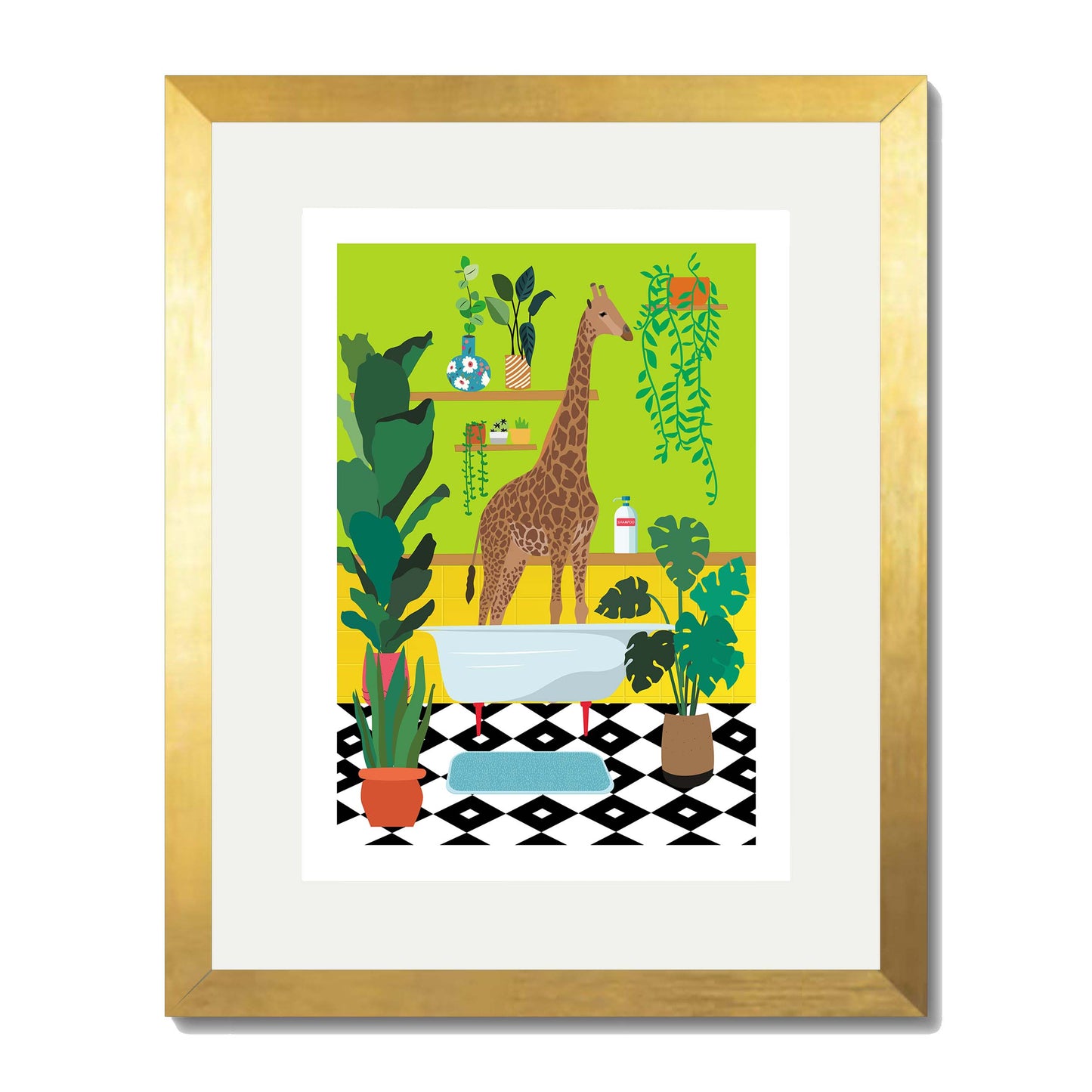 GIRAFFE BATHTIME | PRINT