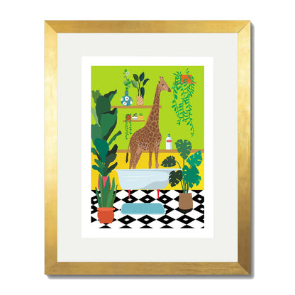 GIRAFFE BATHTIME | PRINT