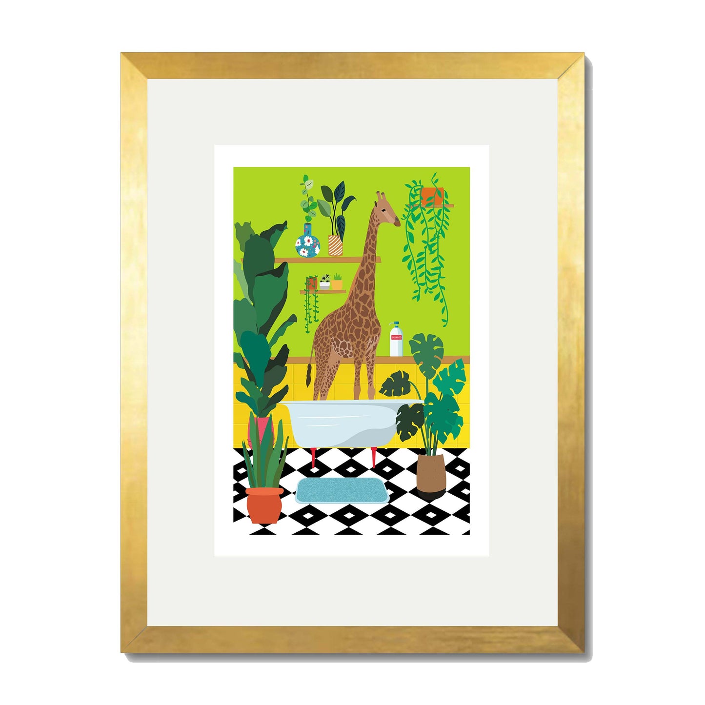 GIRAFFE BATHTIME | PRINT