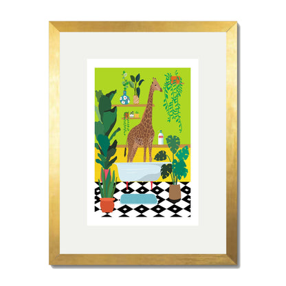 GIRAFFE BATHTIME | PRINT