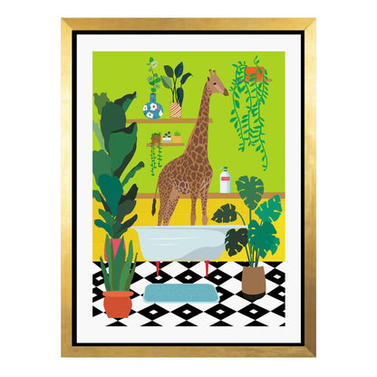 GIRAFFE BATHTIME | CANVAS