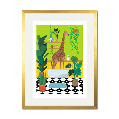 GIRAFFE BATHTIME | PRINT