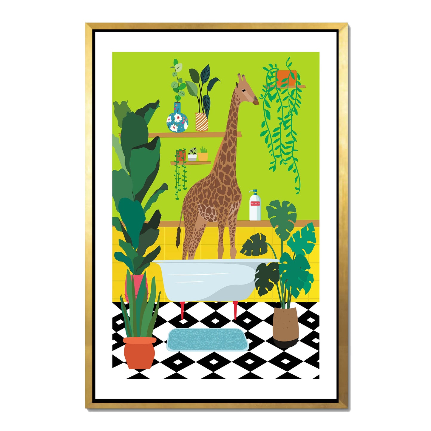 GIRAFFE BATHTIME | CANVAS