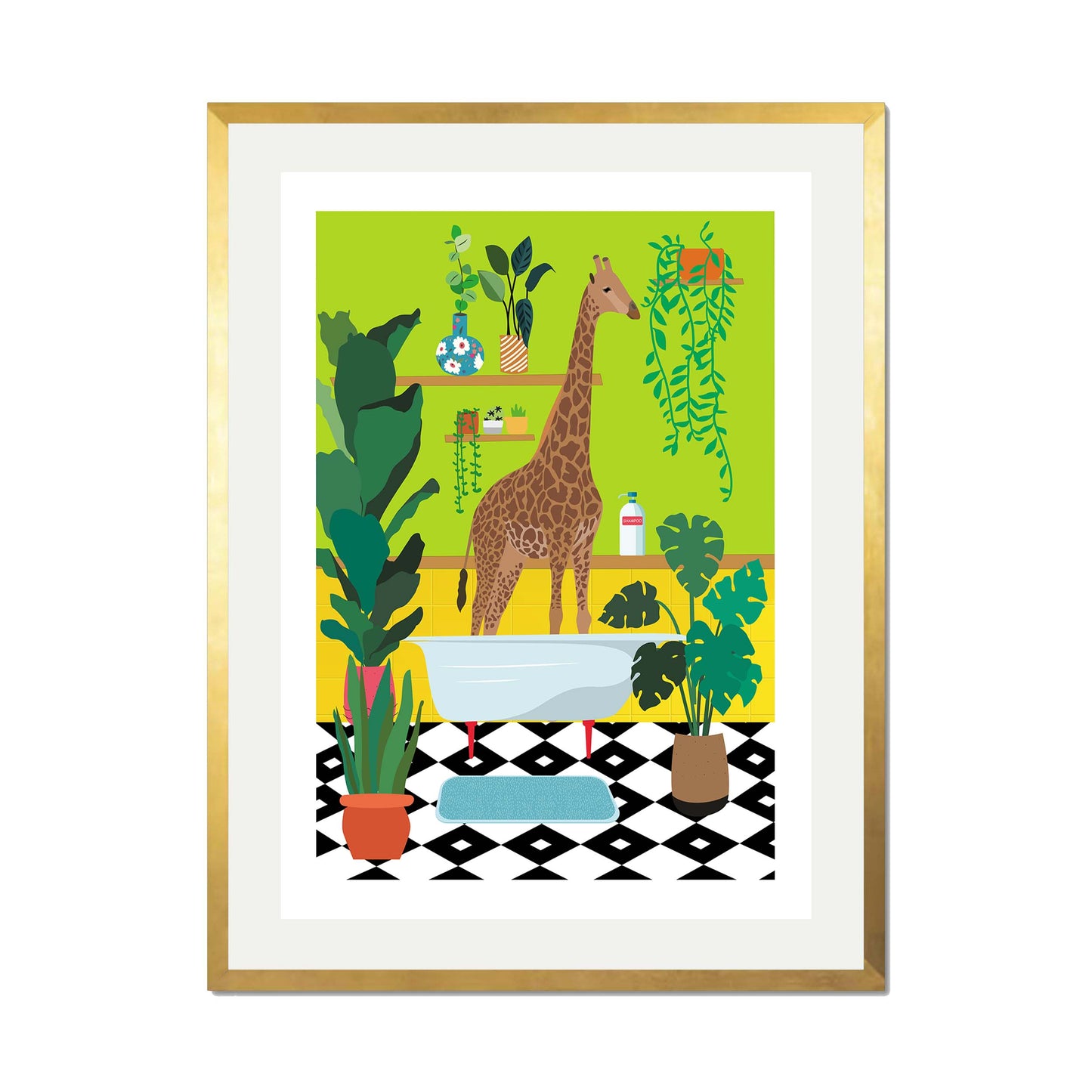 GIRAFFE BATHTIME | PRINT