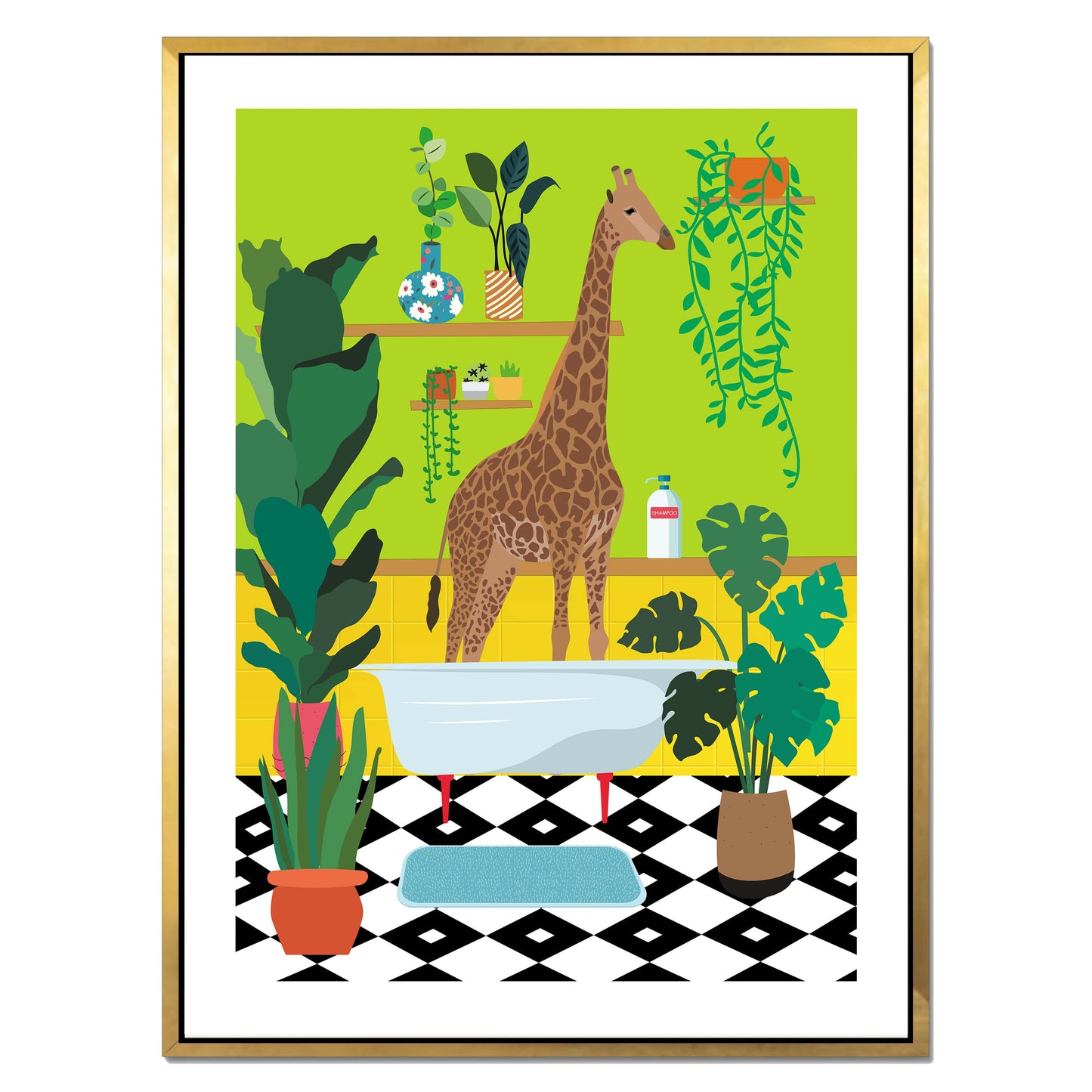 GIRAFFE BATHTIME | CANVAS