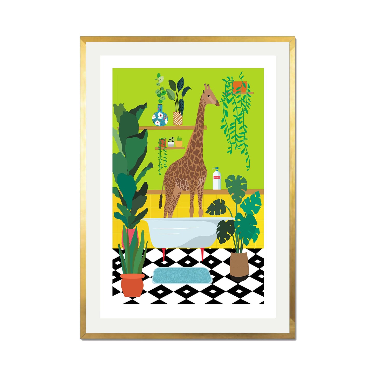 GIRAFFE BATHTIME | PRINT