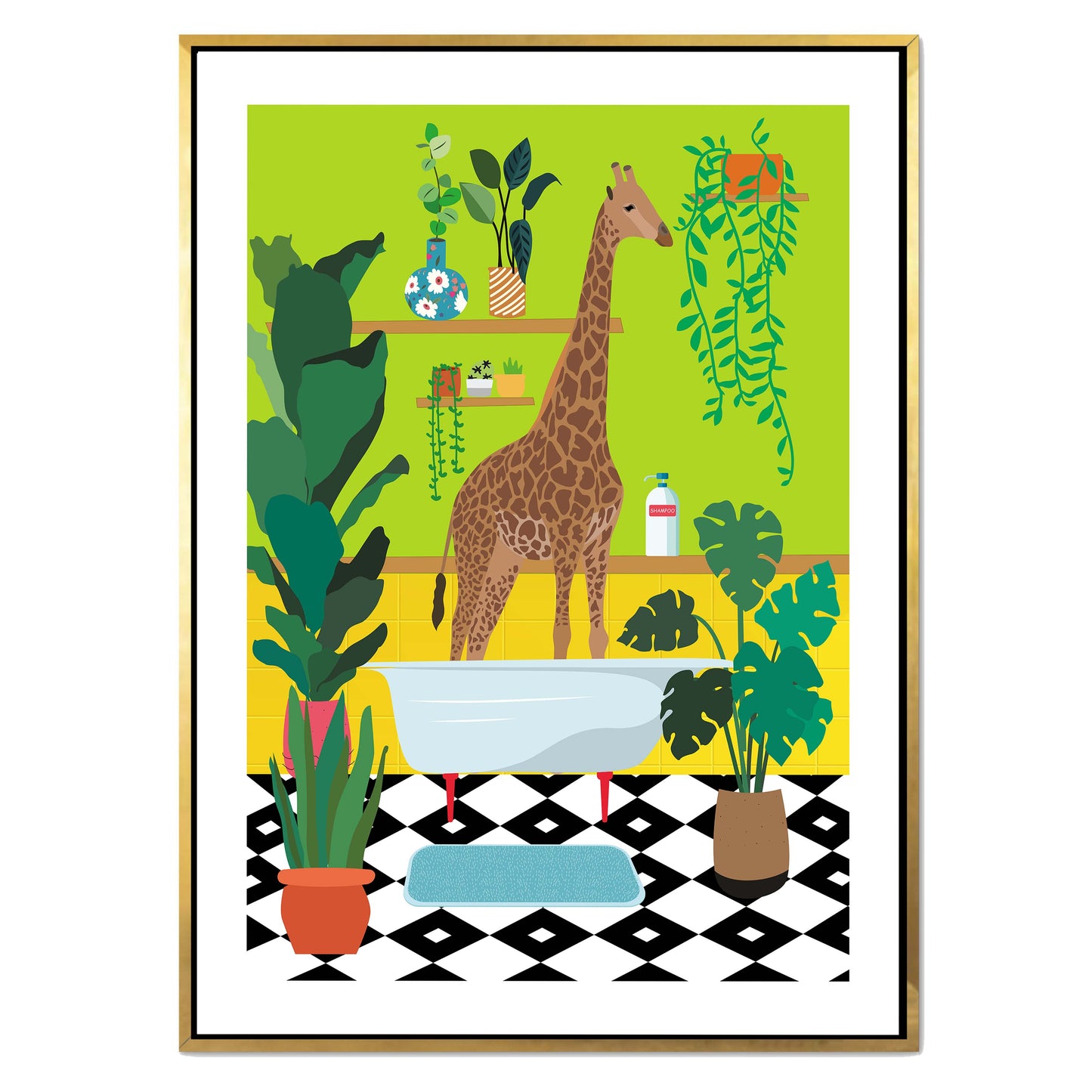 GIRAFFE BATHTIME | CANVAS