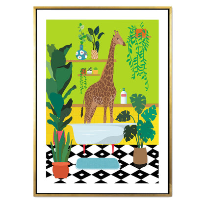 GIRAFFE BATHTIME | CANVAS