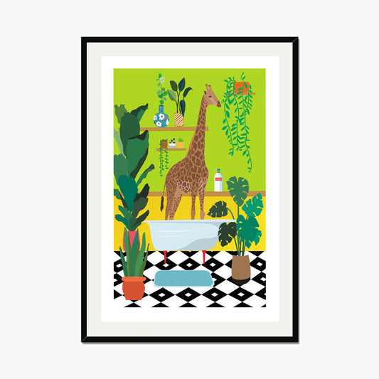GIRAFFE BATHTIME | PRINT