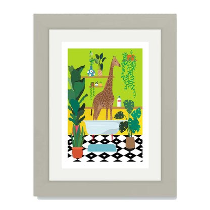 GIRAFFE BATHTIME | PRINT