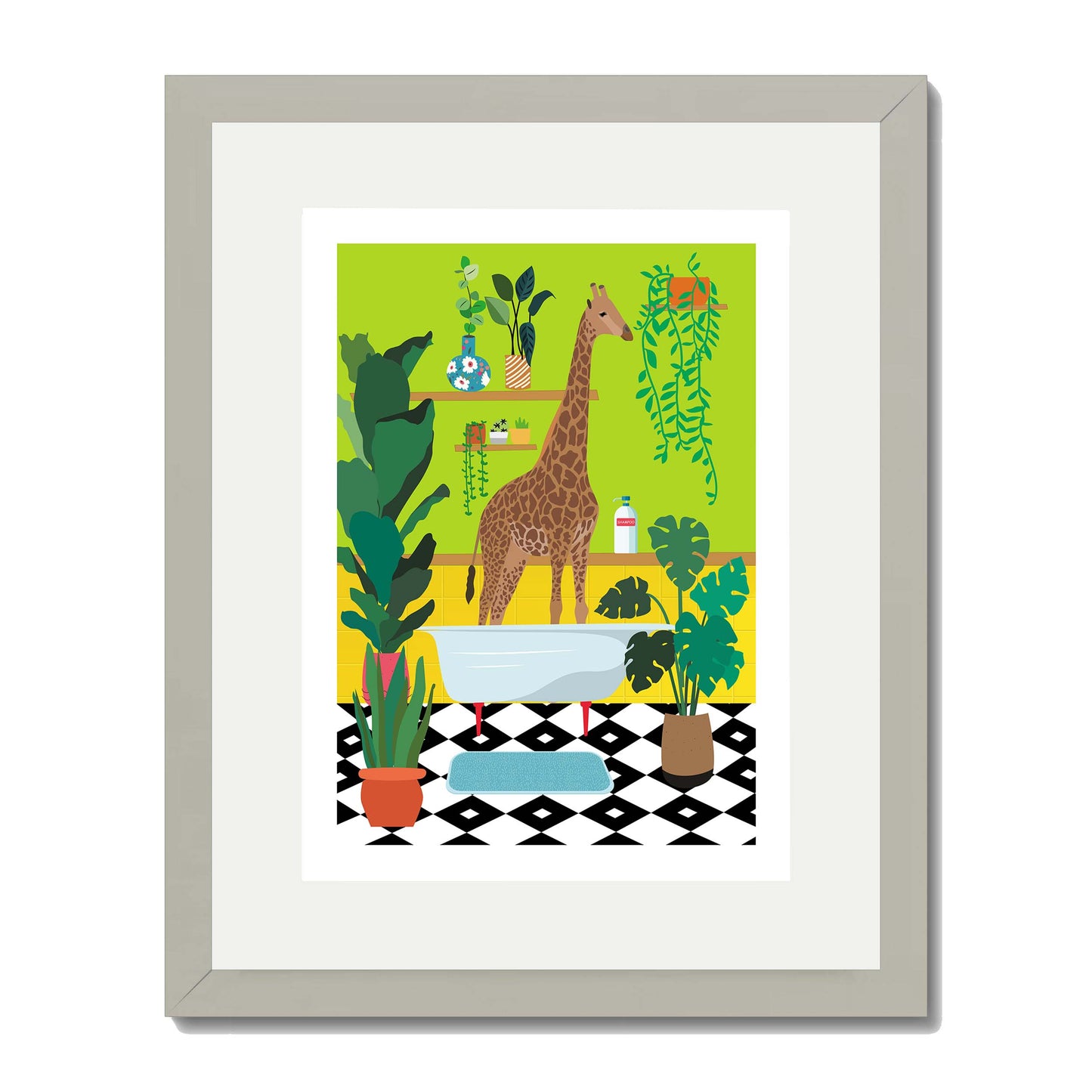 GIRAFFE BATHTIME | PRINT